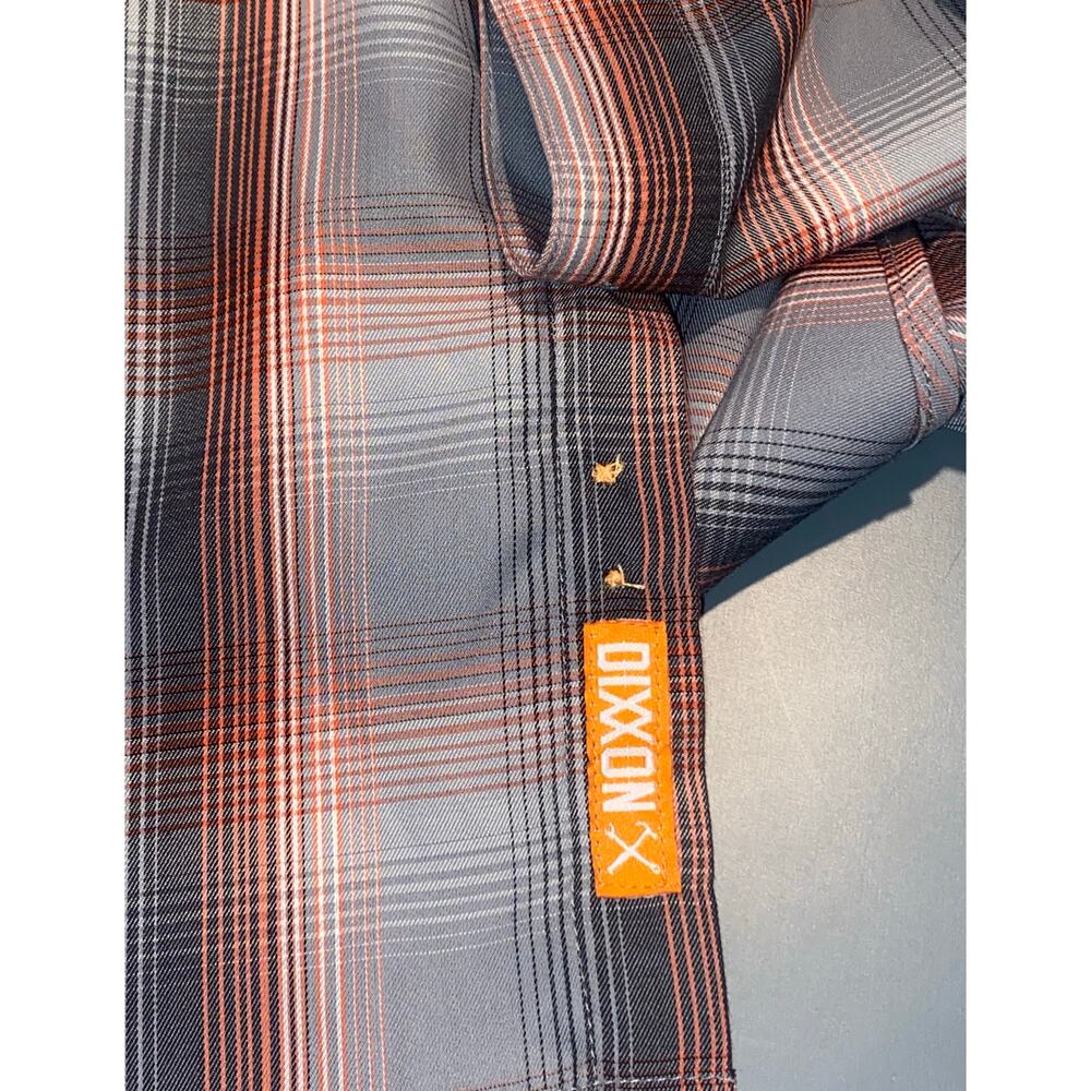 Dixxon Flannel Co Shirt Mens XLarge Gray Dragstrip ShortSleeve Button Down Plaid - Picture 7 of 8